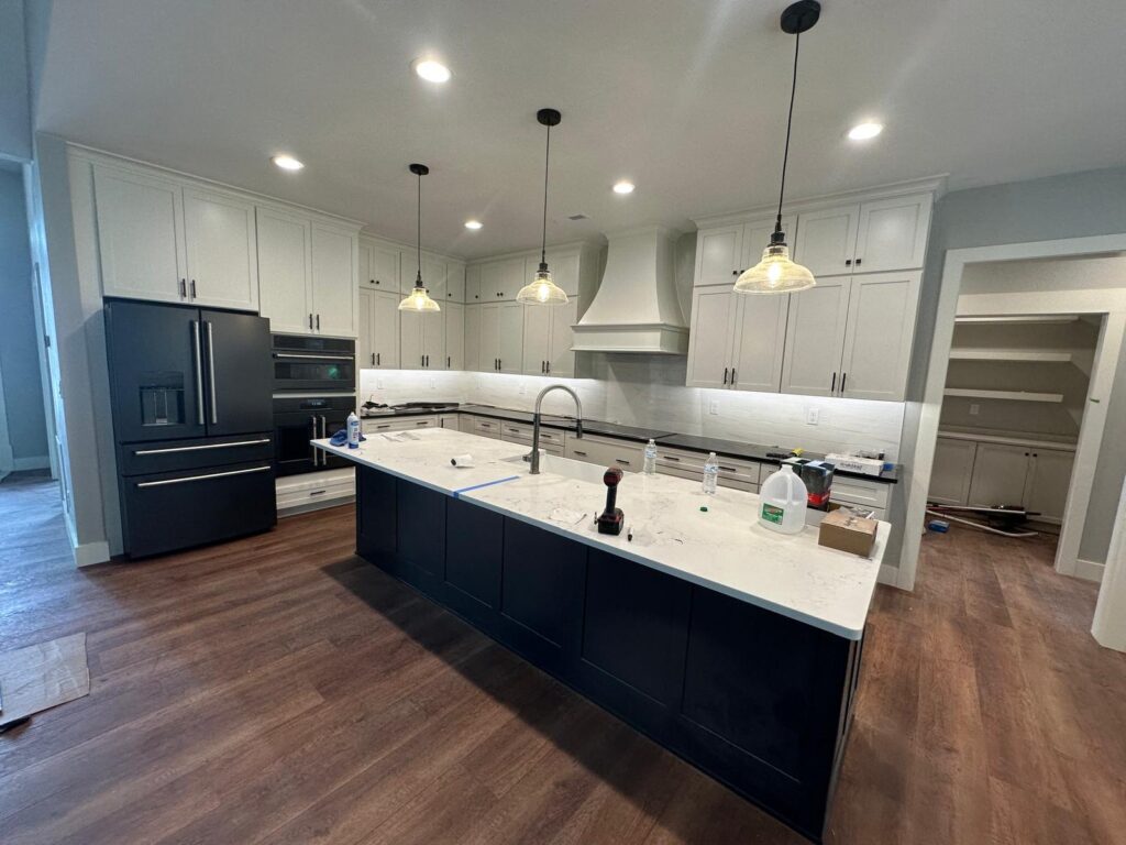 Modern high-end custom kitchen with bespoke cabinetry and premium finishes.