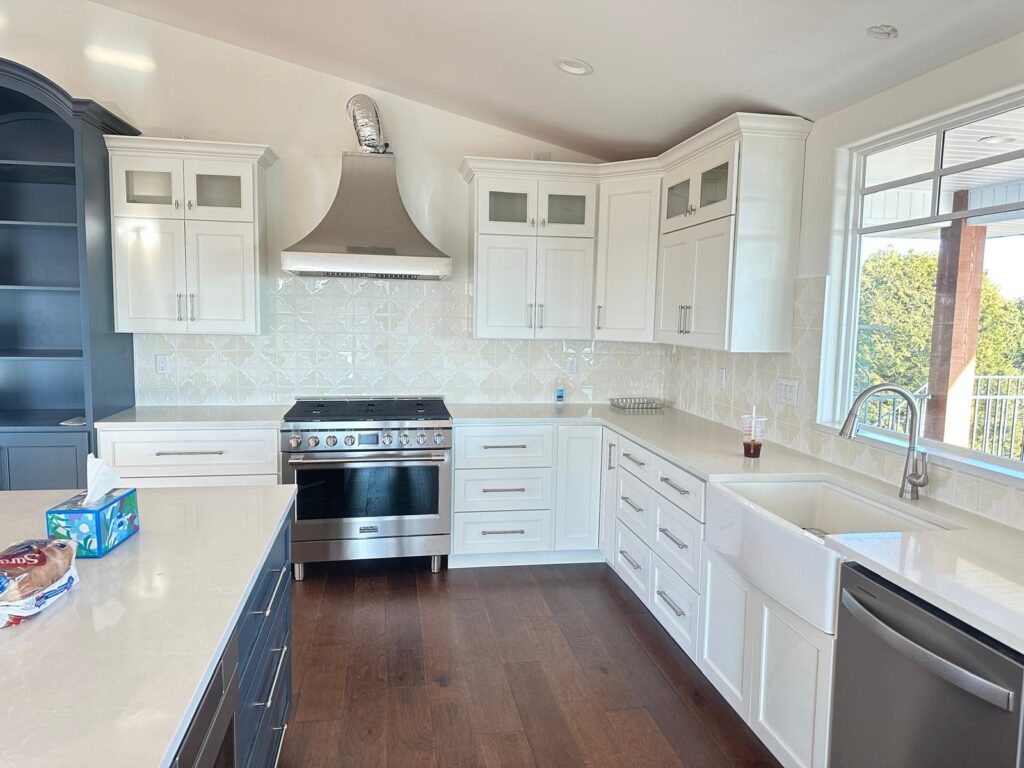 Modern high-end custom kitchen with bespoke cabinetry and premium finishes.