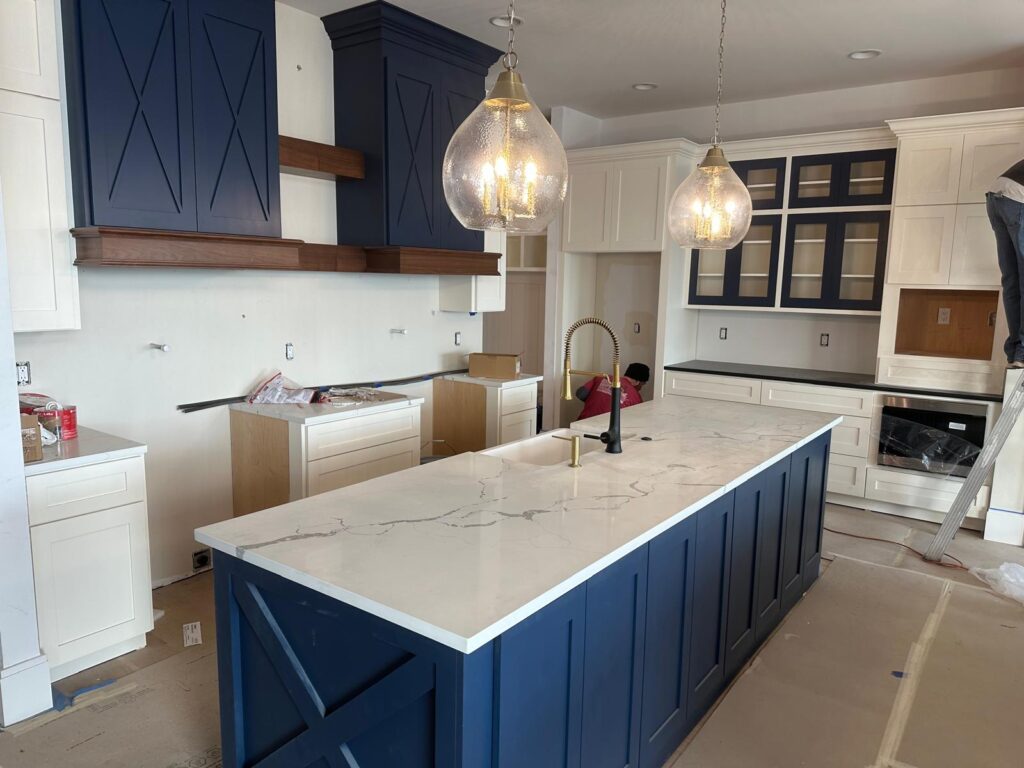 Modern high-end custom kitchen with bespoke cabinetry and premium finishes.