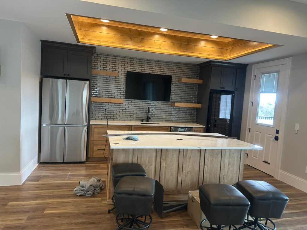 Modern high-end custom kitchen with bespoke cabinetry and premium finishes.